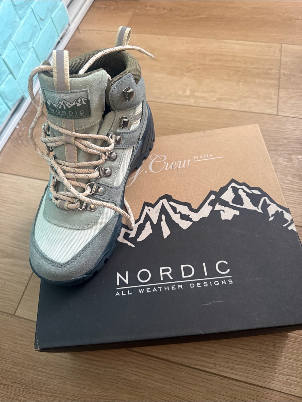 Nordic Ware Sage Green and Tan Hiking Boot